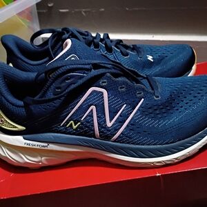 New Balance Women's Navy and Pink Running Shoes